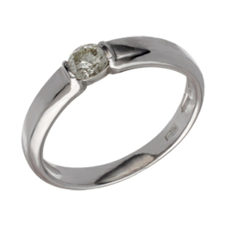 Кольцо с бриллиантом Белое Золото 585 пробы GL-SOL03-025-47LS