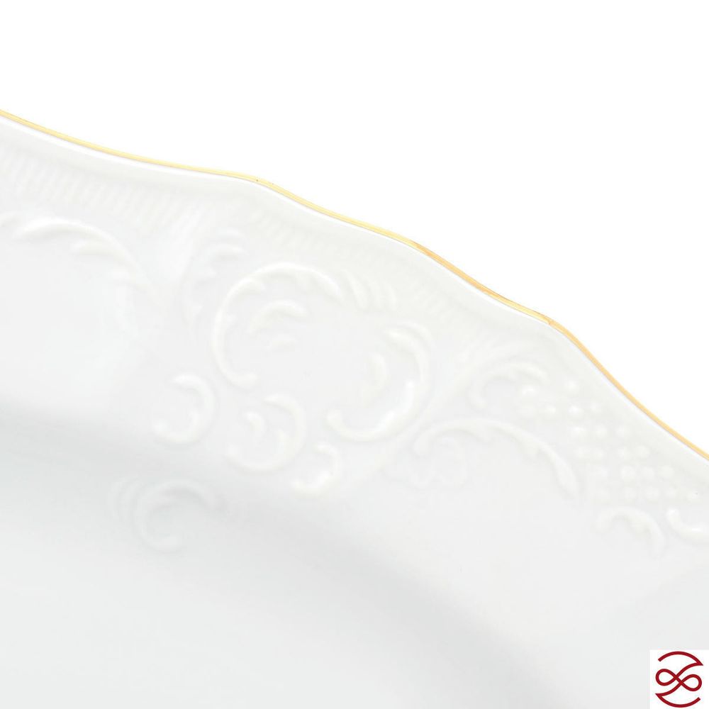 Блюдо овальное Bernadotte Серая роза золото 36 см