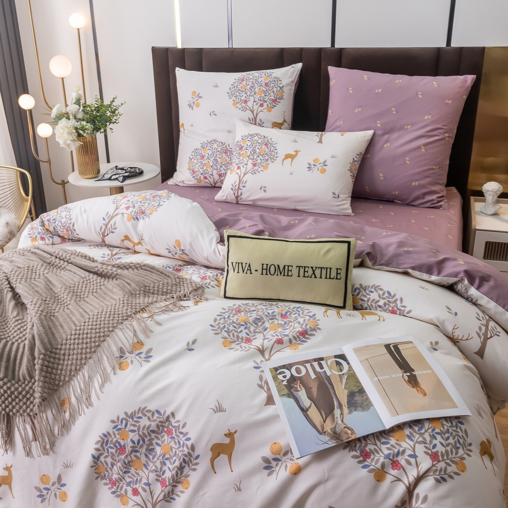 Комплект постельного белья Люкс Сатин 100% хлопок на резинке AR337