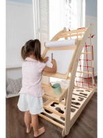 Детский спортивный комплекс 4в1, Пиклера, Скалодром, красный