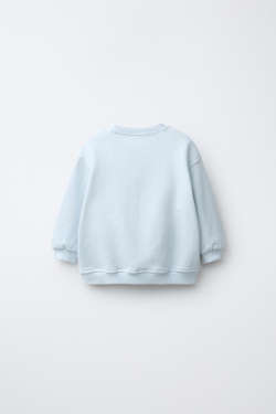 ZARA ТОЛСТОВКА С СОБАЧКОЙ ИЗ МАХРОВОЙ ТКАНИ, ГОЛУБОЙ