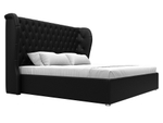 Кровать интерьерная Далия 200, Черный, Экокожа, 108366