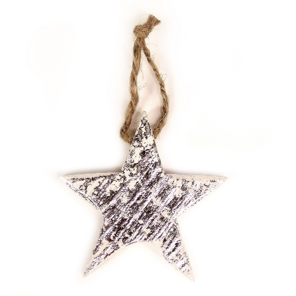 Украшения подвесные silver stars/trees/hearts, деревянные, в подарочной коробке, 24 шт.