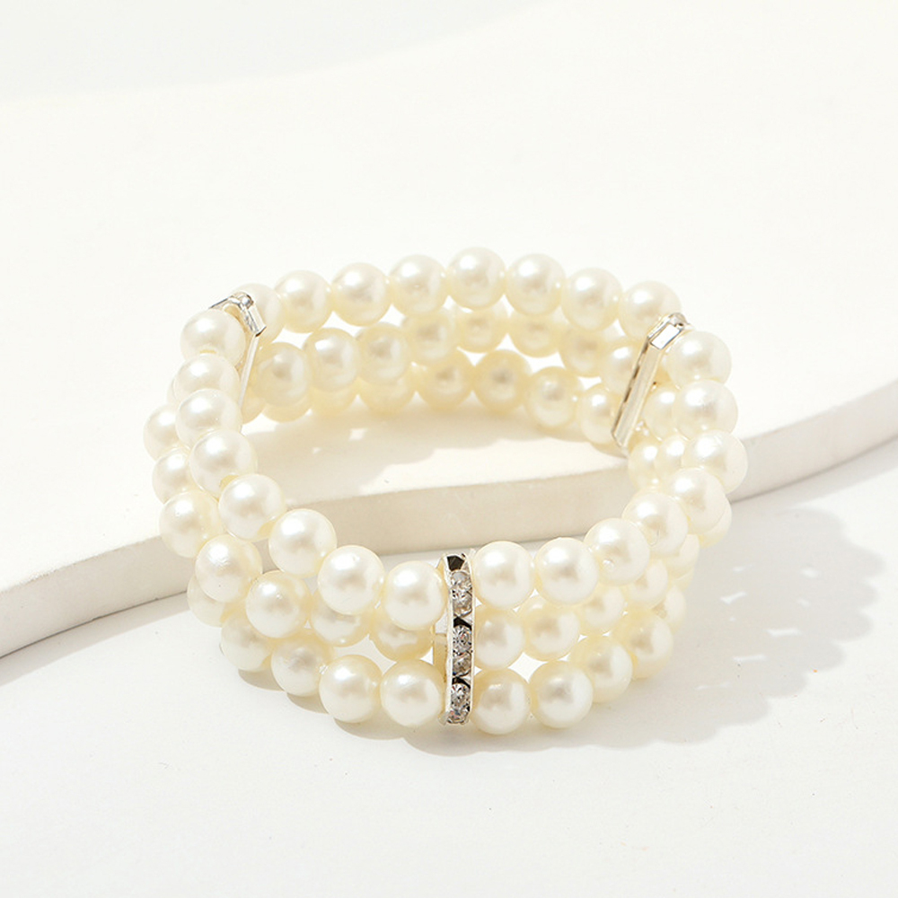 Браслет жемчуг со стразами
