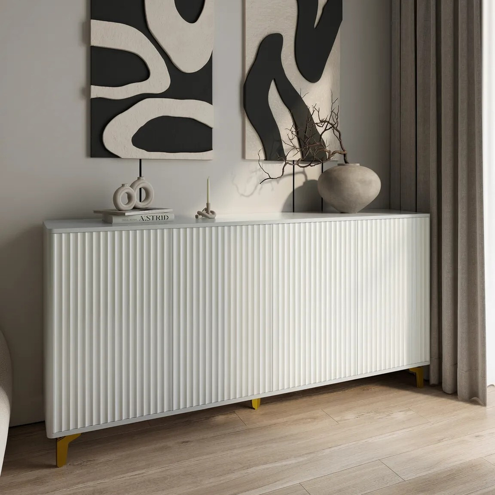 Комод ROYAL 5057 эко (Белый-Золото)