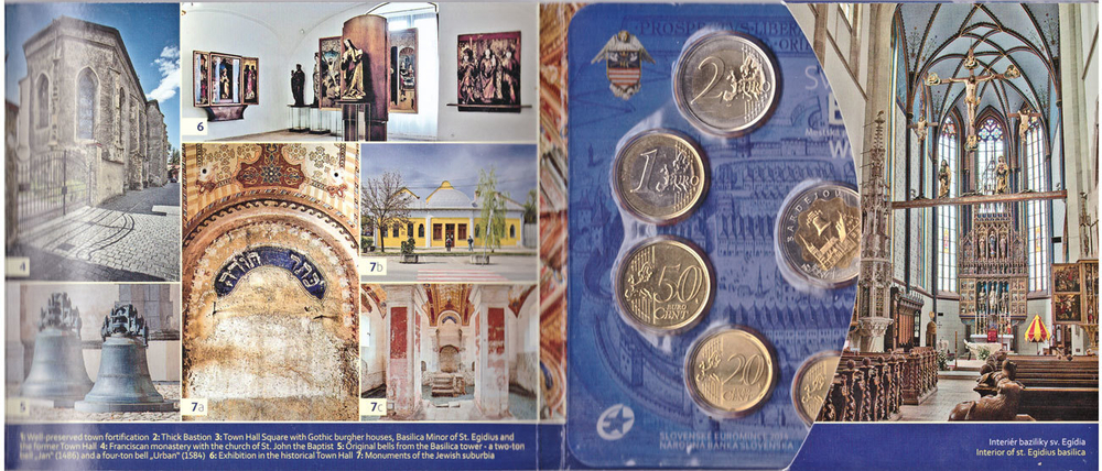 Годовой набор евро Словакия. Всемирное наследие ЮНЕСКО. 2014 год. UNC. В буклете