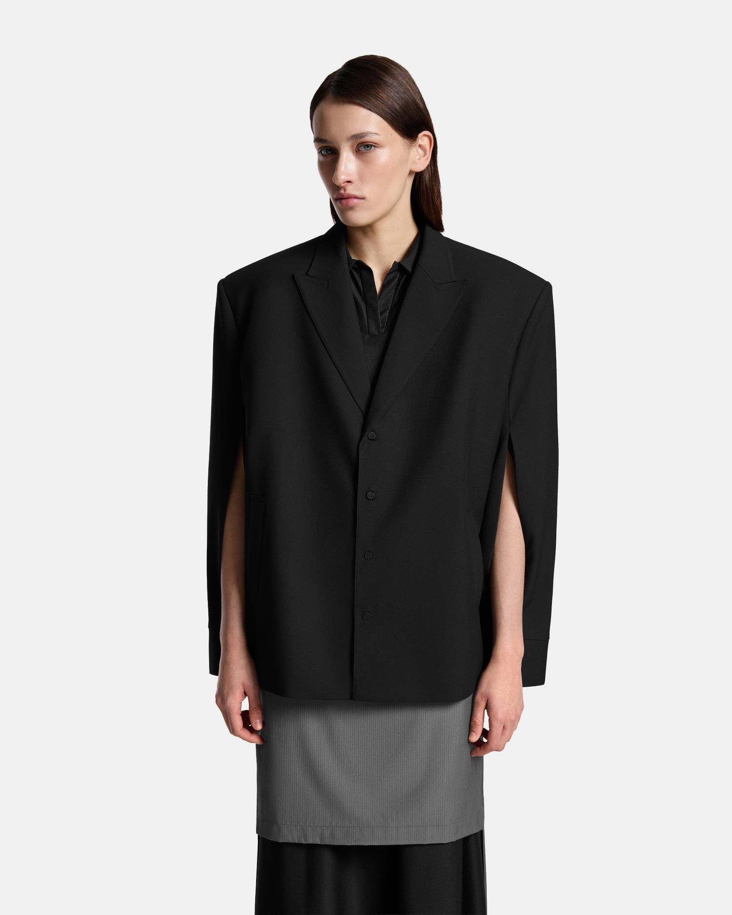 ПИДЖАК-РУБАШКА ИЗ КОСТЮМНОЙ ТКАНИ