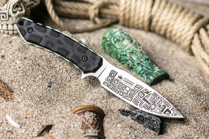 Туристический нож Aztec D2 кожаные ножны