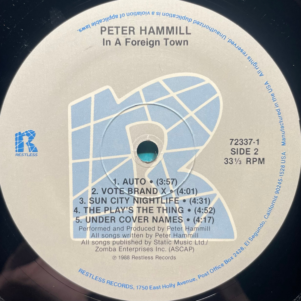 Peter Hammill ‎– In A Foreign Town (США 1988г.)
