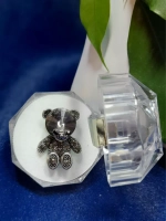 Брошь мишка античное серебро