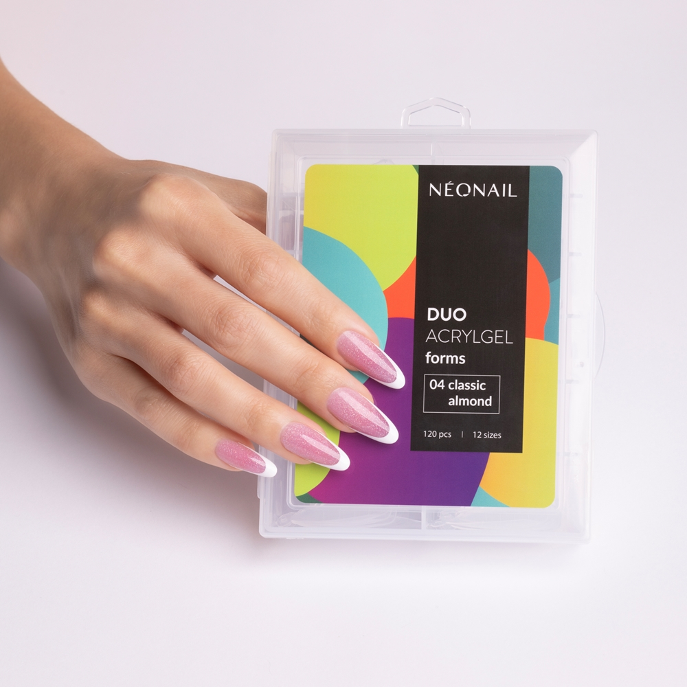 NEONAIL Duo Acrylgel Forms - шаблоны для ногтей тип 04 Classic Almond, 120 szt.