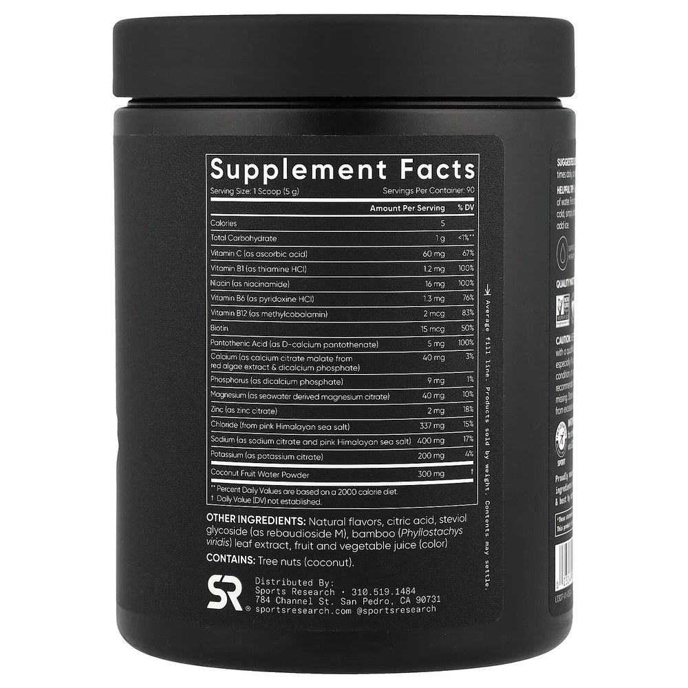 Sports Research, Hydrate, электролиты, вишня и гранат, 450 г (15,87 унции)