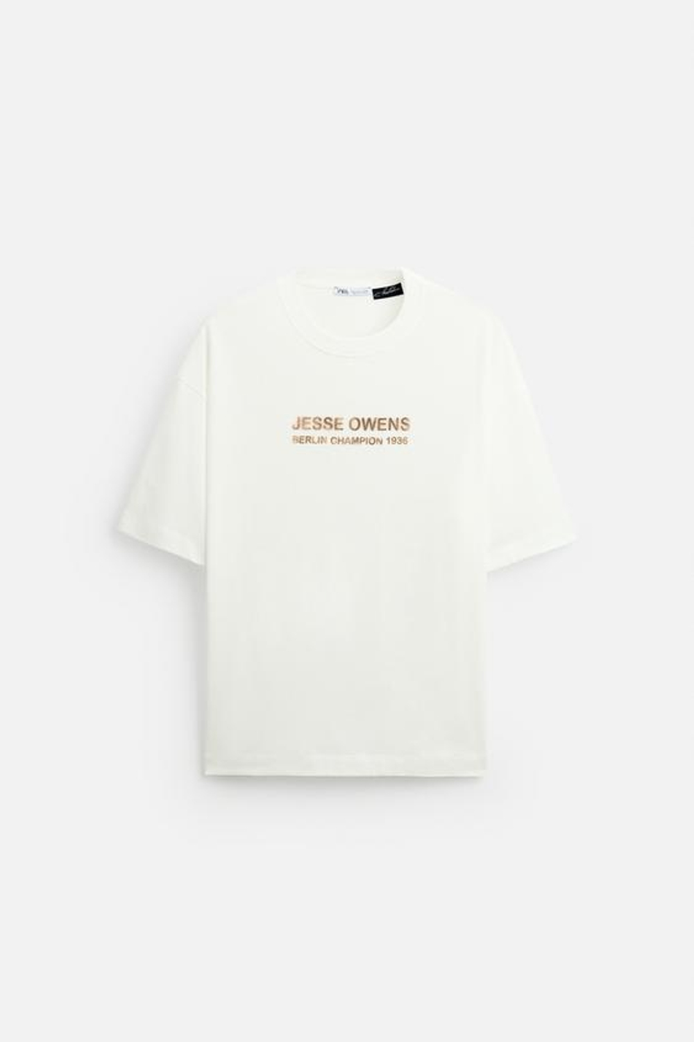 ZARA ФУТБОЛКА JESSE OWENS 1936 ©, ЖЕЛТОВАТО-БЕЛЫЙ