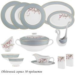 Lenardi 145-627 Обеденный сервиз 30пр. САКУРА в под.уп.(х2)Костяной фарфор