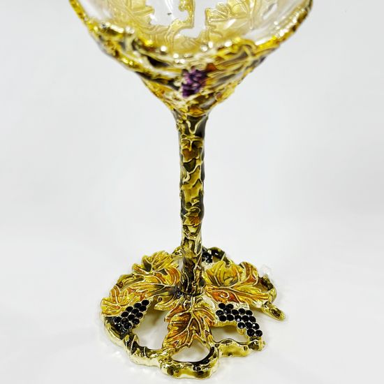 Бокал для вина "Виноград" золото, 350 мл