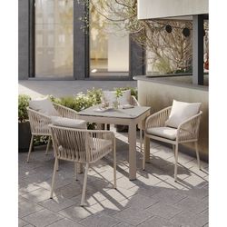 Стол обеденный Leif, 80х80 см, серо-бежевый