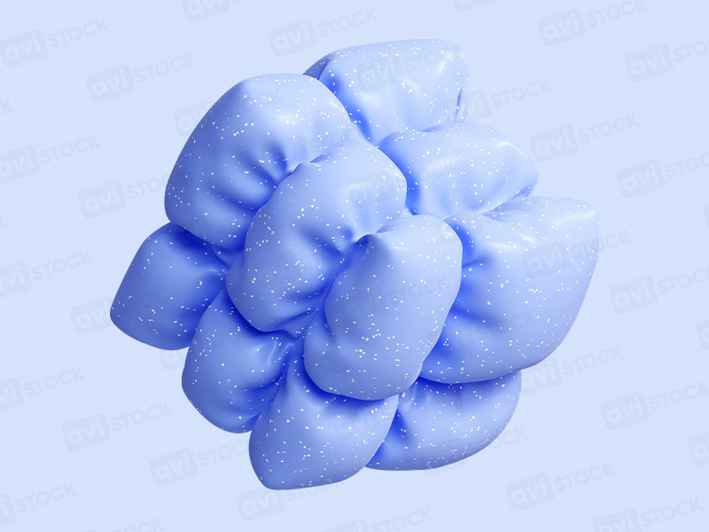 3D мягкий синий куб с текстурой подушки с текстурой terazzo