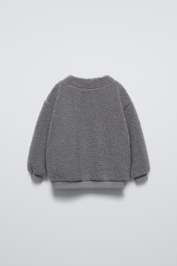 ZARA ТОЛСТОВКА ИЗ ИСКУССТВЕННОЙ ОВЧИНЫ, АНТРАЦИТОВО-СЕРЫЙ