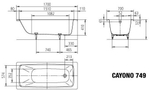 Стальная ванна 170х70 Kaldewei Cayono 749 274900010001