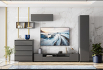 Модульная стенка в гостиную со шкафом Графит серый 320х46х205 см