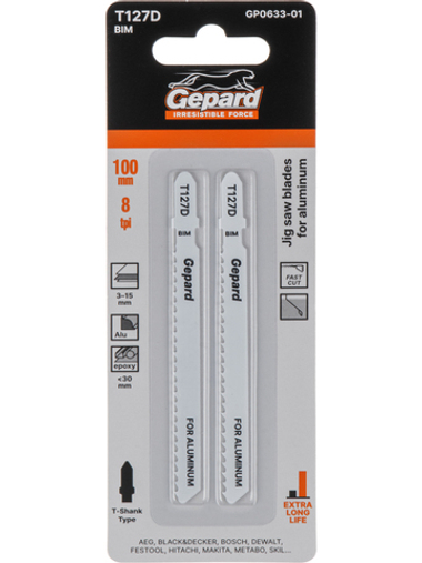 Пилка лобз. по алюминию T127D (2 шт.) GEPARD
