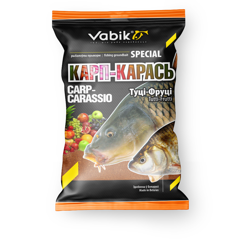 Прикормка Vabik Special Carp-Carassio Tutti-Frutti "Карп-Карась Тутти-Фрутти" (желто-оранжевая), 1кг