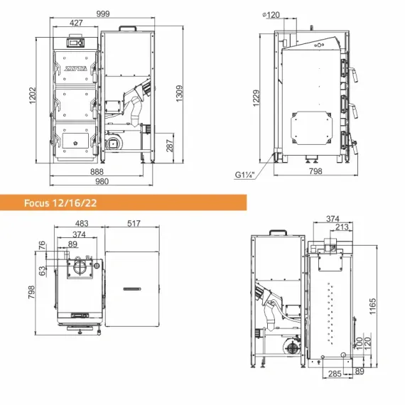 Котел пеллетный ZOTA Focus 22 кВт 33912