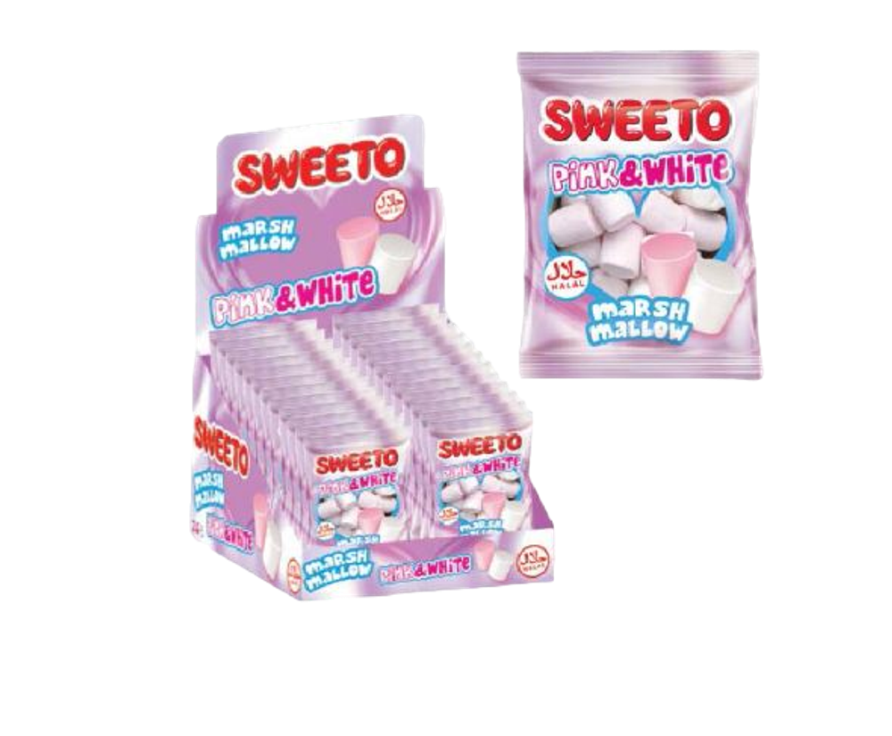 Маршмеллоу SWEETO Розовое и белое 30г*24шт (6бл)