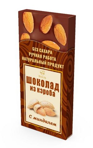 Шоколад из кэроба с миндалём, 50 г.