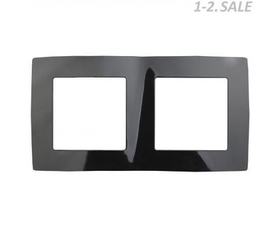 ЭРА Эра12 Черный Рамка 2-местная 12-5002-06 Б0014756 - 9 шт