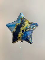 Ag Шар Звезда 18''/46 см, Синий мрамор (БГ-15)