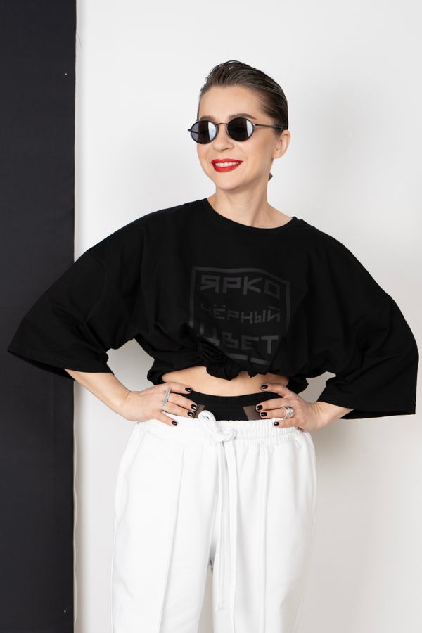 Футболка оверсайз(унисекс) плотная «ЯРКО ЧЁРНЫЙ»