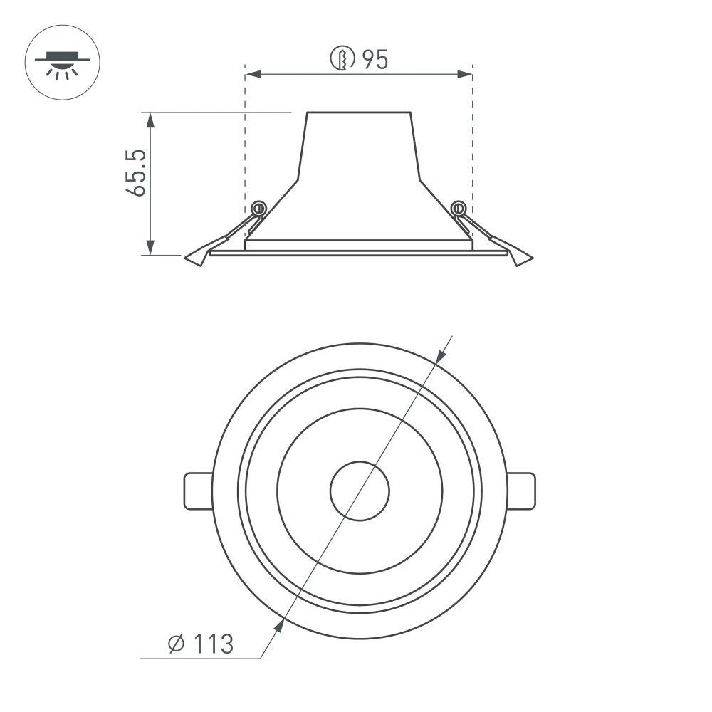 Светильник LTD-LEGEND-R115-10W Day4000 (WH, 50 deg) (Arlight, IP20 Металл, 3 года) 027316(1)