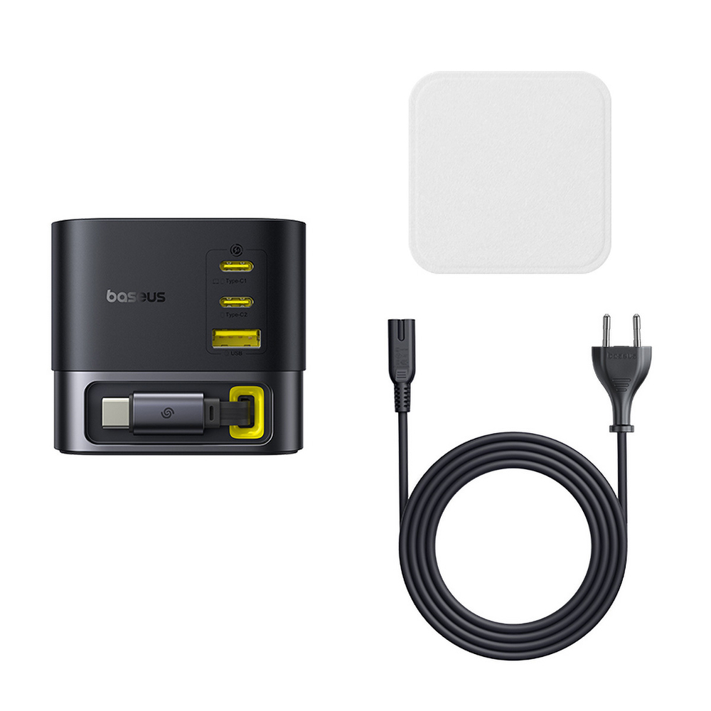 Зарядное устройство Baseus Super GaN Desktop with Retractable Cable 3C+U 100W