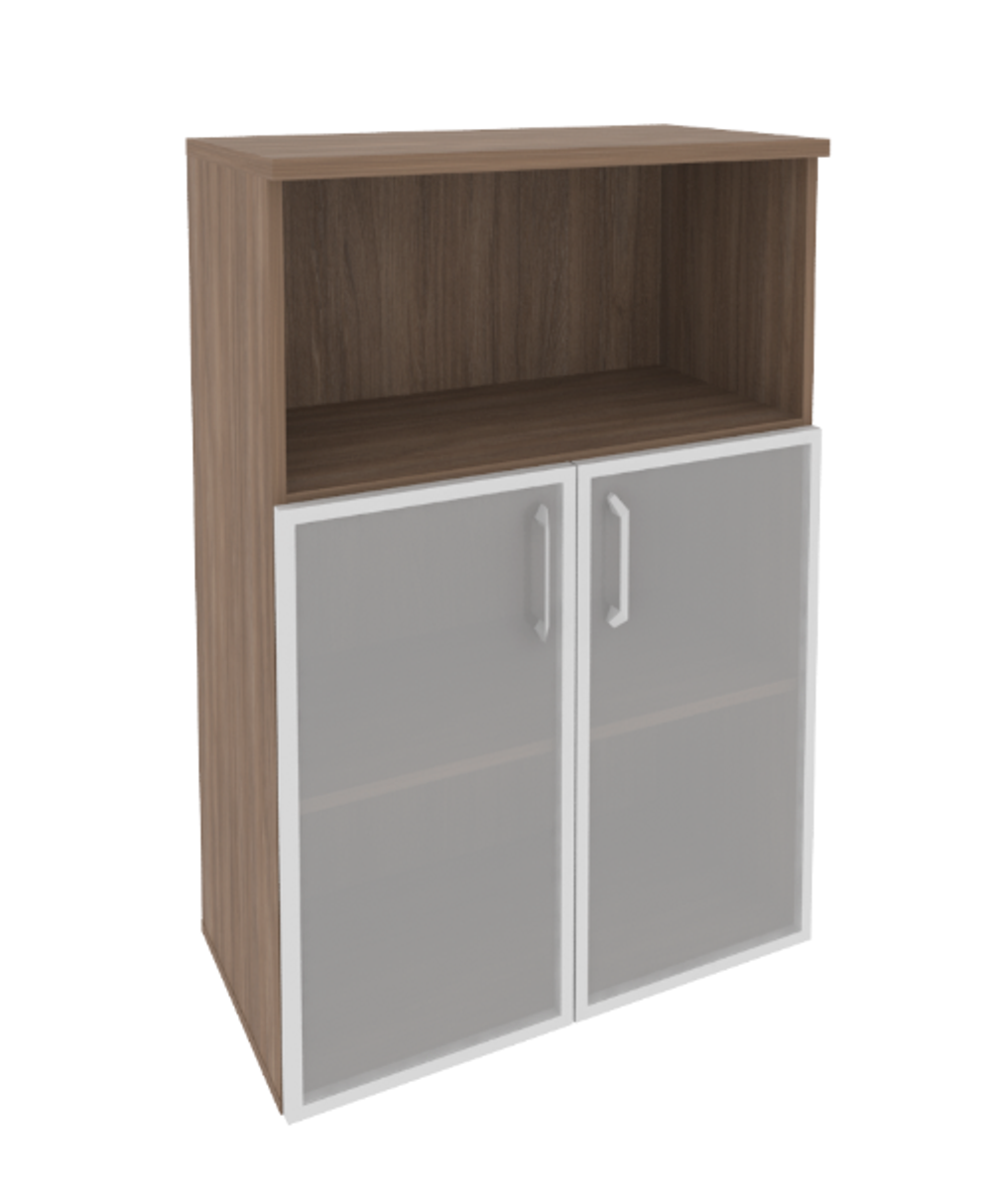 Шкаф средний с нишей и стеклом в раме Onix