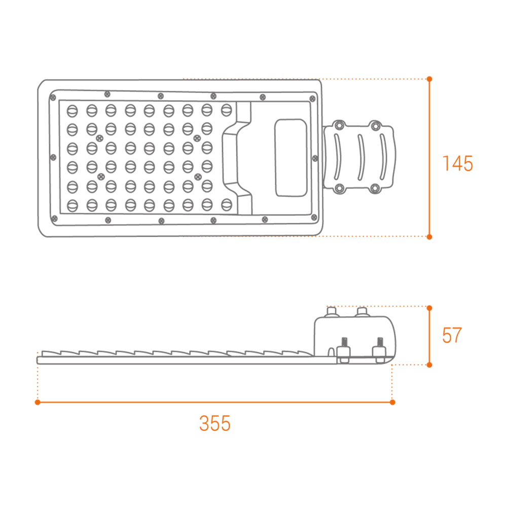 Уличный светильник WOLTA STL-50W/04 50Вт 5700К IP65 5500лм 355×145×57мм