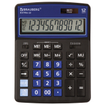 Калькулятор настольный BRAUBERG EXTRA-12-BKBU (206x155 мм) 12 разрядов двойное питание черно-синий