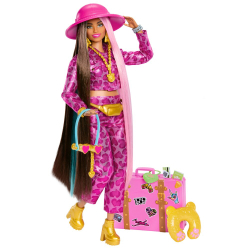 Barbie Extra Fly - кукла Сафари в наряде с анималистическим принтом + аксессуары HPT48 / артикул   GRN27 HPT48  / GTIN 194735167241