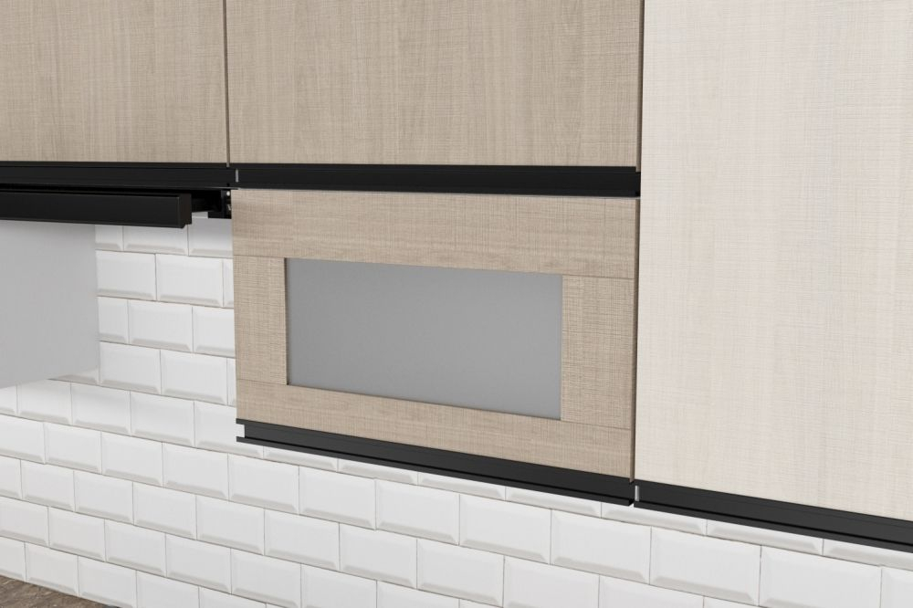 Кухонный гарнитур Кварц экстра 3000 мм (Латте/Карамель/Белый, Аламбра темная)