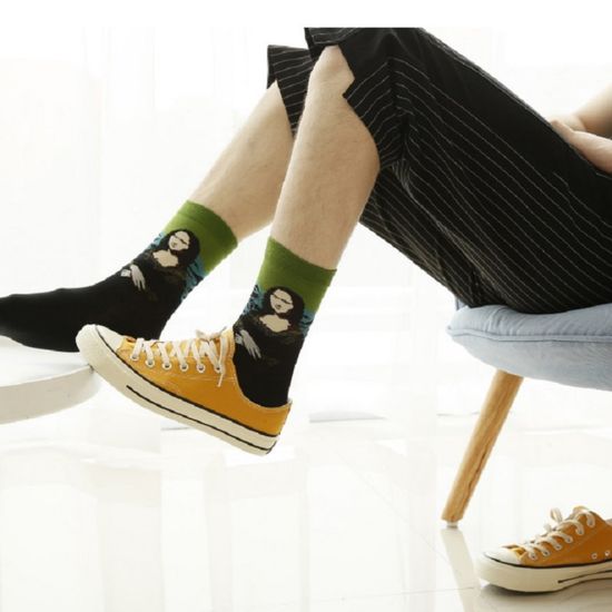 Носки «Мона Лиза» Леонардо Да Винчи, р-р 36-40 (ЗЕЛЕНЫЙ)