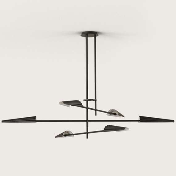Люстра Bion 6L черная с черными абажурами