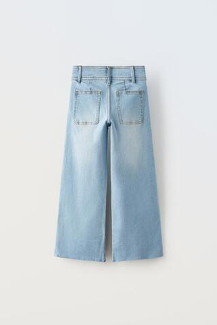 ZARA ДЖИНСЫ  В МОРСКОМ СТИЛЕ, ГОЛУБОЙ