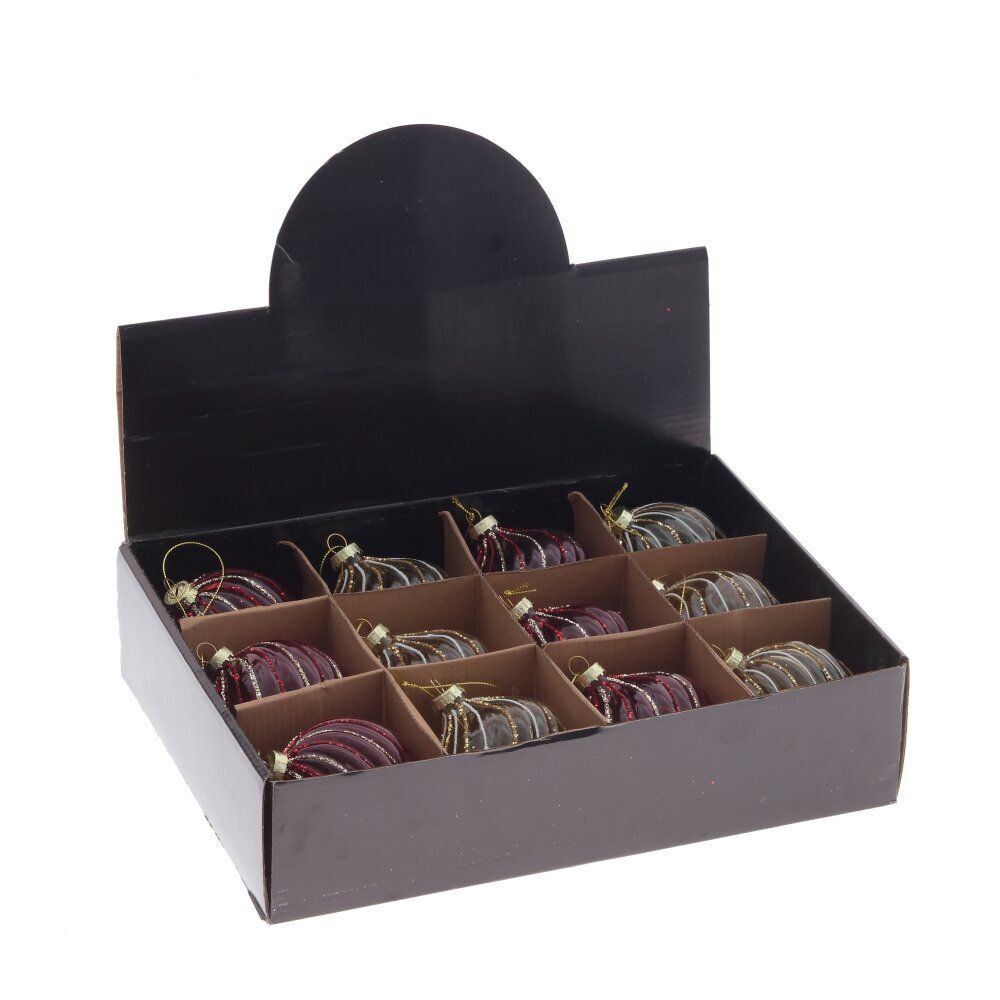 GAEM Набор из 12шт Украшение новогоднее "Шар", D 8 см, L35 W25 H8,5 см