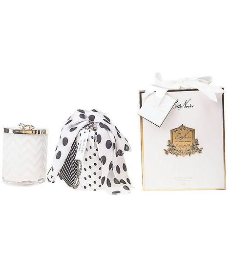 Большая белая свеча "ёлочка" с золотым цветком и платком, Cote Noire