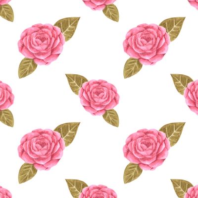 Красная роза с зелеными листьями