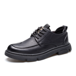 EGCHI Casual Leather Shoes Men"s Mid top Black