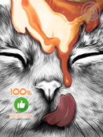 Наклейка декоративная "Кот с оранжевым мороженым"