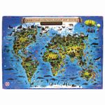 Карта мира "Животный и растительный мир" 101х69 см, интерактивная, в тубусе, ЮНЛАНДИЯ, 112373