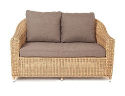 "Кон Панна" диван из искусственного ротанга двухместный, цвет соломенный