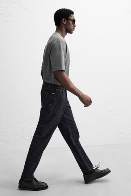 ZARA ДЖИНСЫ STRAIGHT-LEG ИЗ ВОРСИСТОЙ ТКАНИ, СИНИЙ
